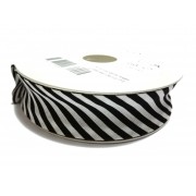 Cotton Bias - Width 25mm - Black and White Stripes